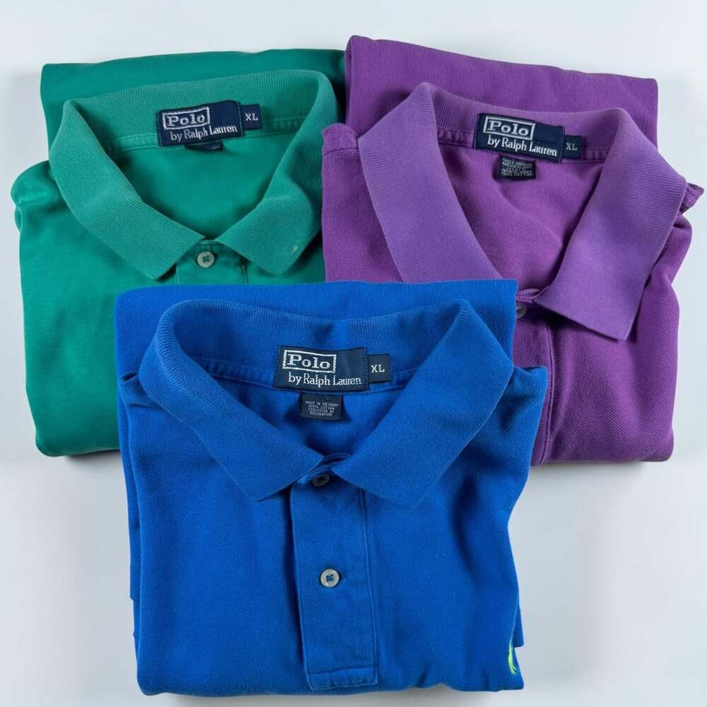 Polo Ralph Lauren Polo Shirt Mens XL Multicolor Cotton Bundle 3-Pack Classic